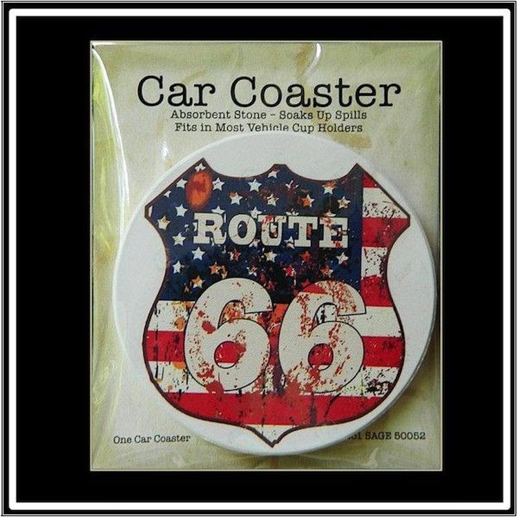 Single Packaged Absorbent Stone Car Coaster (2.5" Diameter)